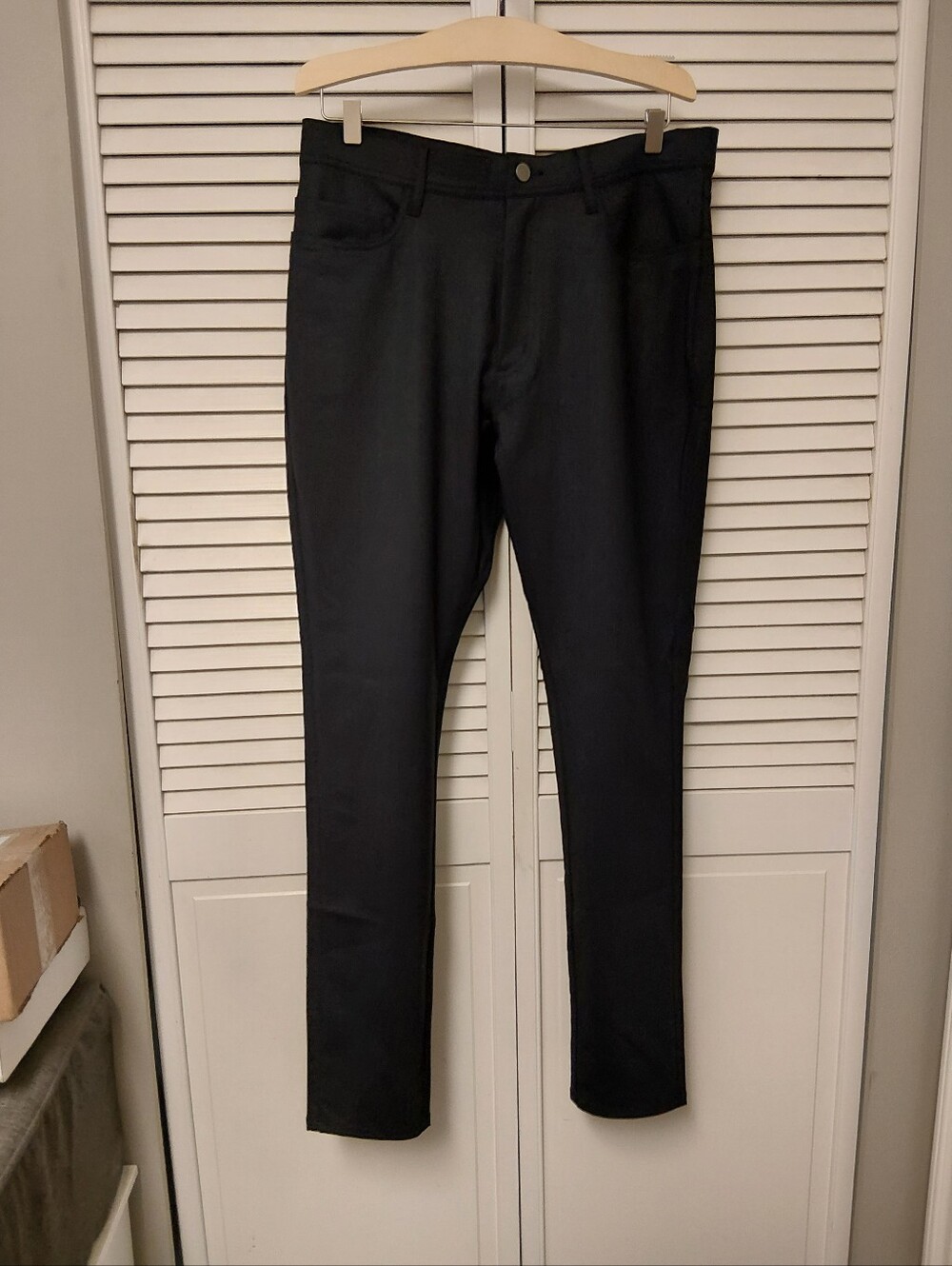 Unbound Navy Merino Wool Slim Trousers